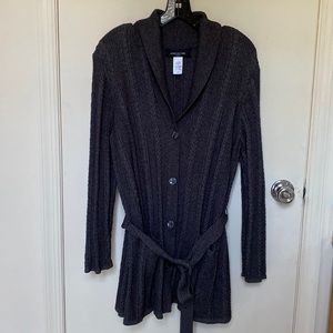 GUC Jones New York Woman Cable Knit Belted Sweater in 2X